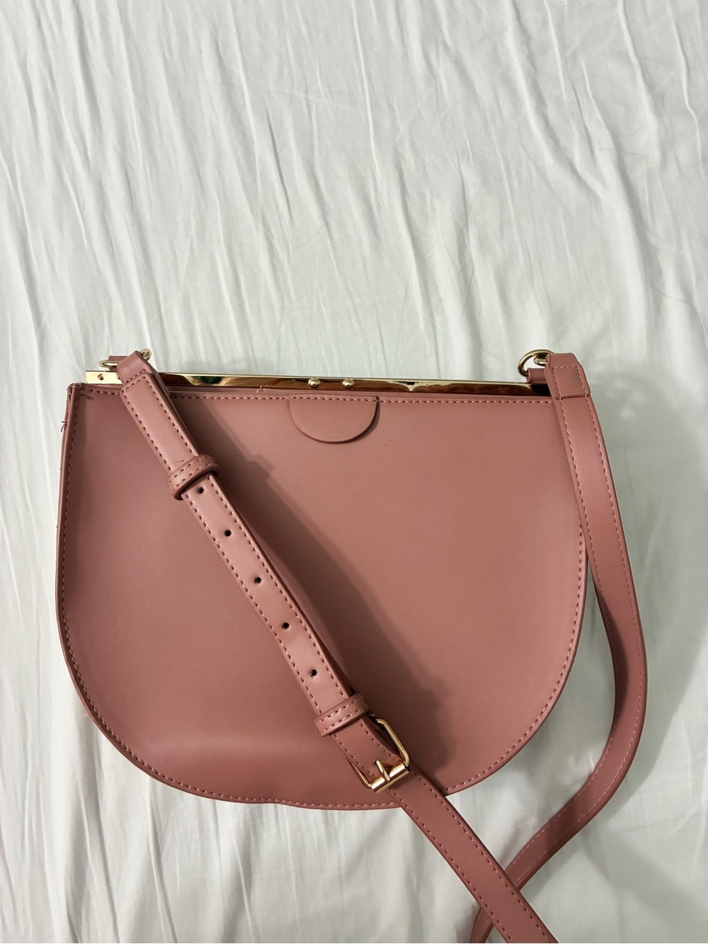 a new day Dusty Rose Crossbody Bag with Gold Hardware